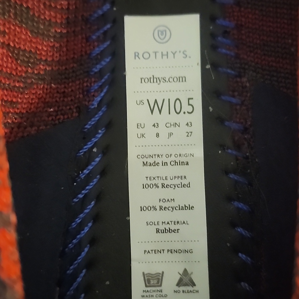 Rothy's crimson heather Pointy Toe Ballet Flats 10.5 - Picture 4 of 6